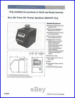 Leybold Dry Turbomolecular pump system Model BMH 70 Dry TPC Controller TW 70H