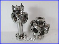 MDC Conflat 2.75 & 3.38 6-WAY CROSS, 3 Rotatable Flanges & 3.38 to 2.75 3way