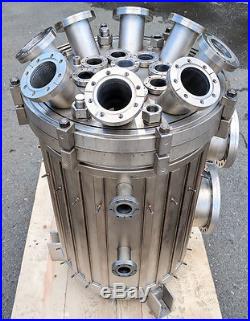 MDC Varian Water Jacketed CF Stainless High Vacuum Chamber with Heating Elements