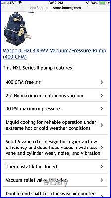 Masport Model 400 W. Vacuum/pressure Pump. Used. Complete Set Up. PTO. Gear Box