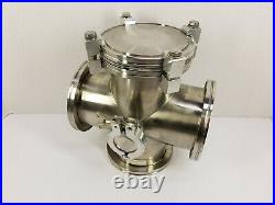 Nor Cal Vacuum 5-Way Cross Reducer ISO100-K Flange to KF25 Flange (8 L)