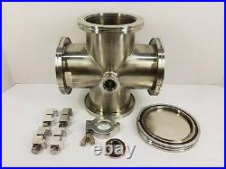 Nor Cal Vacuum 5-Way Cross Reducer ISO100-K Flange to KF25 Flange (8 L)