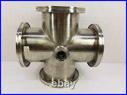 Nor Cal Vacuum 5-Way Cross Reducer ISO100-K Flange to KF25 Flange (8 L)