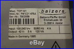 PFEIFFER BALZERS VACUUM PUMP POWER SUPPLY TCP-121 PM-C01-475-A PM-C01-475A