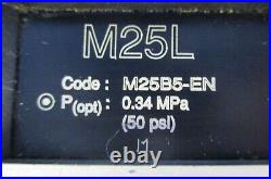 PIAB M25L Vacuum Pump M25B5-EN 50psi with PIAB 105-106-110-111 Pressure Gauge