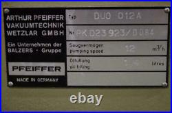 Pfeiffer # Du0-012a Vacuum Pump 3/4hp Baldor Motor 115-208/230vac 1ph. Vp602
