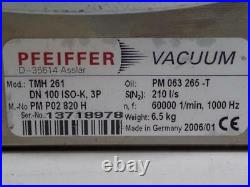 Pfeiffer Turbo Molecular Vacuum Drag Pump Tmh 261dn 100 Iso-k, 3p