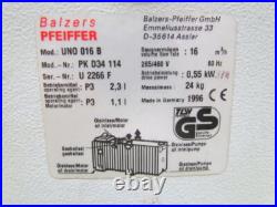 Pfeiffer UNO-016-B Rotary Vane Vacuum Pump. 74 HP 265/460V 60 Hz
