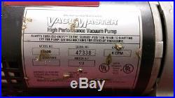 ROBINAIR VACUMASTER HIGH PERFORMANCE VACUUM PUMP HVAC 6 CFM 1/2HP NO RESERVE