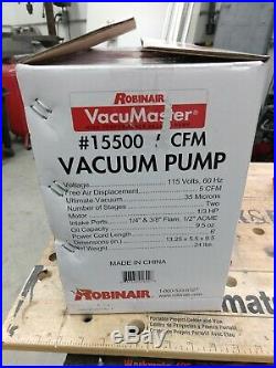 Robinair 15500 VacuMaster 5 CFM Economy Vacuum Pump Used Once