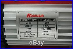Robinair 15500 VacuMaster Economy Rotary Vacuum Pump 2 Stage 5 CFM READ NOTES
