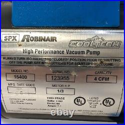 Robinair Cooltech High Performance Vacuum Pump Model 15400 1/3 HP 4 CFM Untested