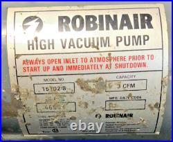 Robinair Model 15102-B High Vacuum Pump Motor 115V 60HZ 6.2A 3 CFM HVAC 43E