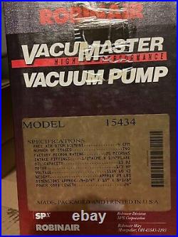 Robinair VacuMaster 15434 High Performance Vacuum Pump 4 CFM 1/3 Motor HP