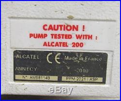 SLS1F55 ALCDTEL Vacuum Compressor Adixen Rotary Vane Pump Runs #706LR