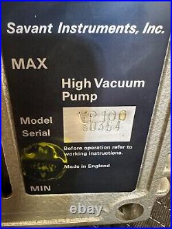 Savant Instruments Inc Two Stage High Vacuum Pump Model VP 100 Franklin Electric