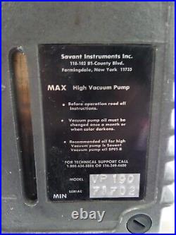 Savant VP 190 Two Stage Vacuum Pump
