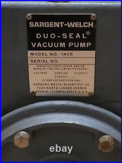 Sergeant Welch duo-seal vacuum pump 1405 Rotory Vane Chemistry Distillation Lab