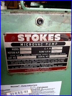 Stokes Microvac 10 HP 300 Cfm Vacuum Pump 412h-10