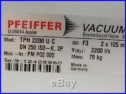 TPH 2200 U C Pfeiffer Vacuum PM P02 005 Turbomolecular Pump LF250 Used Working