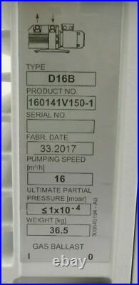 TRIVAC D16B Leybold 160141V150-1 Rotary Vane Vacuum Pump Tested Working Surplus