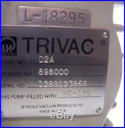 TRIVAC VACUUM PUMP MODEL D2A 1/3 HP 115/230 VOLT