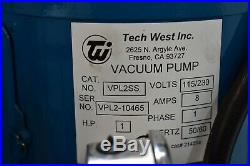 Tech West VPL2SS Dental Vacuum Pump System for Operatory Suction BEST PRICE