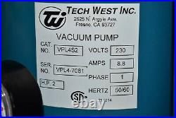 Tech West VPL4S2 Dental Dentistry Vacuum Pump System Operatory Suction Unit
