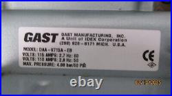 Tested working Gast daa-v715a-eb twin cylinder high capacity vacuum pump