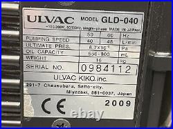 ULVAC Model GLD-040 Rotary Vacuum Pump 120 VAC