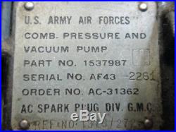 USAAF WW2 Aircraft Pressure and Vacuum Pump B17 B24