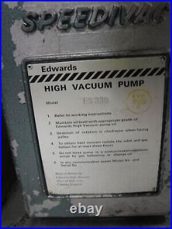 USED Edwards ES 330 SpeediVac High Vacuum Pump & GE Motor B