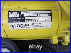(Used) Thomas Diaphragm 107CDC20 Vacuum Pump (12V) with Gauge Works on High