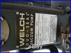 Used Welch Duo-Seal Belt Driven High Vacuum Pump 1/3 HP Model 1400 2F
