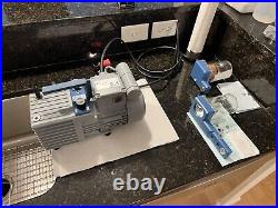 Vacubrand RZ2.5 vacuum pump 2 stage Used/Parts. Intake & Exhaust Filter Traps
