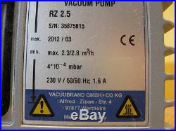 Vacuubrand RZ 2.5 Rotary Vane Vacuum Pump 230V 1PH 1.6A Germany