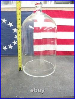 Vacuum Glass Bell Jar Dome 9 1/2 Diameter x 16 Tall