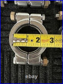 Vacuum Pump Housing Clamps Heavy Duty Stainless Steel 2-1/4 Lot Of 18 Free Ship