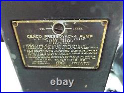 Vintage Genco Pressovac Vacuum Pump, Central Scientific Co. Laboratory Apparatus