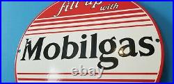 Vintage Mobilgas Porcelain Vacuum Oil Co Gas Service Station Pump Plate Sign