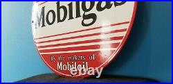 Vintage Mobilgas Porcelain Vacuum Oil Co Gas Service Station Pump Plate Sign