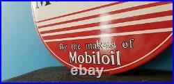 Vintage Mobilgas Porcelain Vacuum Oil Co Gas Service Station Pump Plate Sign