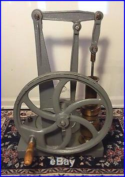 Vtg Vacuum Pump Machine Hand Operated with Glass Globe Central Scientific Comp