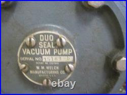 WELCH DUO-SEAL VACUUM PUMP LAB/LABORATORY With GE 5KC42JG14E 1/2 HP MOTOR 1725 RPM
