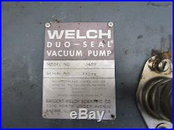 WELCH SCIENTIFIC MODEL 1402 DUO-SEAL VACUUM PUMP With GENERAL ELECTRIC A-C MOTOR