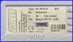 WITTE KC 0016 D Vacuum Pump Unit With Workstation & Vacuum Storage