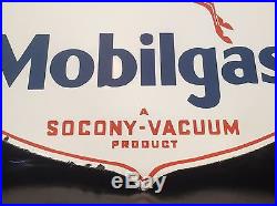 Wow Mobilgas Socony Vacuum Porcelain Pump Plate Rare Mobil Gas Pristine Mint