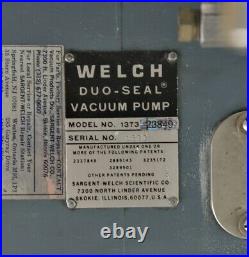 Welch 1373 Duo-Seal Belt Drive Vacuum Pump & Filter with GE Motor 1/2 HP 1,425 RPM