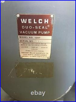 Welch 1397 Duo-Seal Vacuum Pump With Dayton Motor 6K321BE 1HP 1725 Rpm WORKING