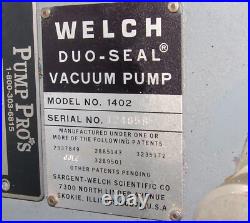 Welch 1402 Duoseal vacuum pump 1/2 hp